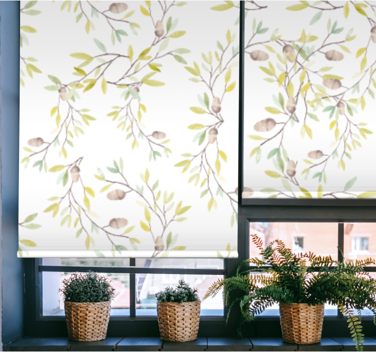 Roleta do salonu oryginalny wzór roślinny - TenStickers