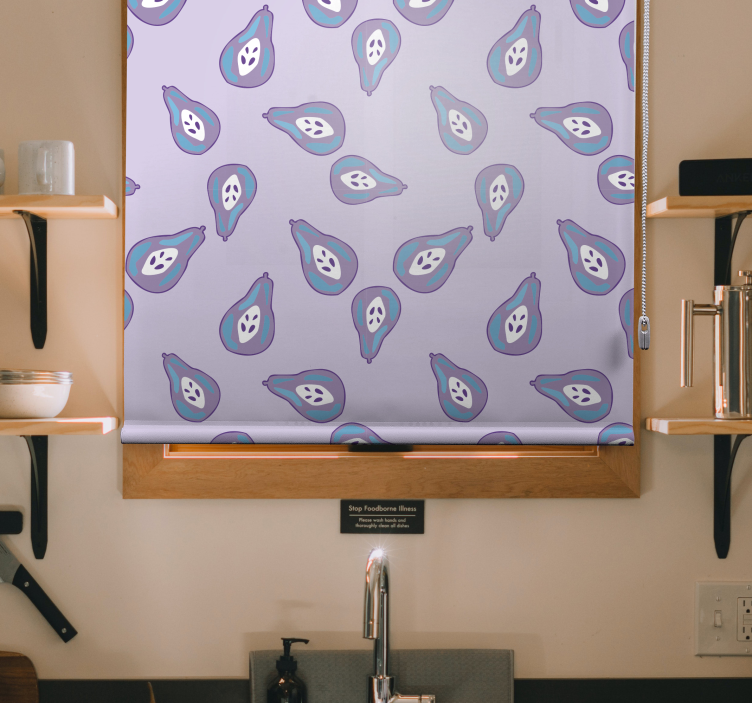 Roleta w owoce i warzywa zabawny wzór gruszki - TenStickers