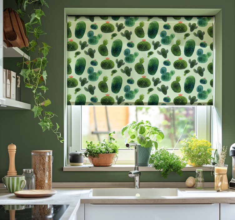 Roleta w kaktusy wzór pustynny - TenStickers