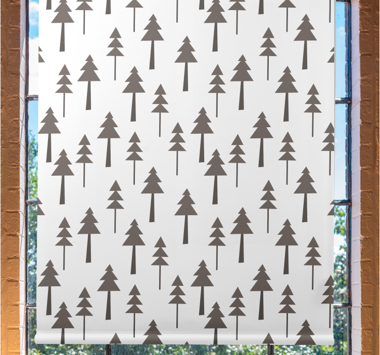 Nowoczesna roleta okienna w brązowe drzewa - TenStickers