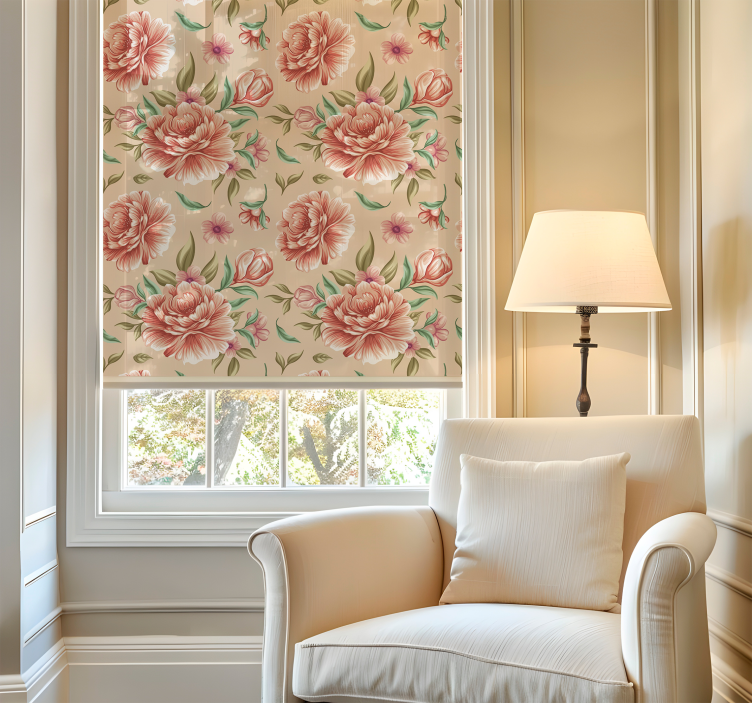 Romantyczna roleta klasyczny bukiet kwiatów - TenStickers