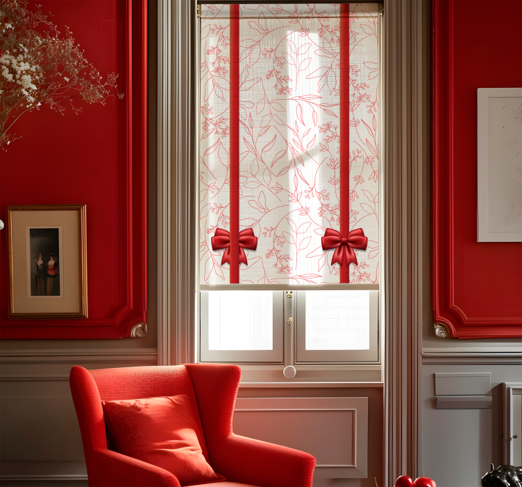 Romantyczna roleta kwiatowy wzór z krawatami - TenStickers