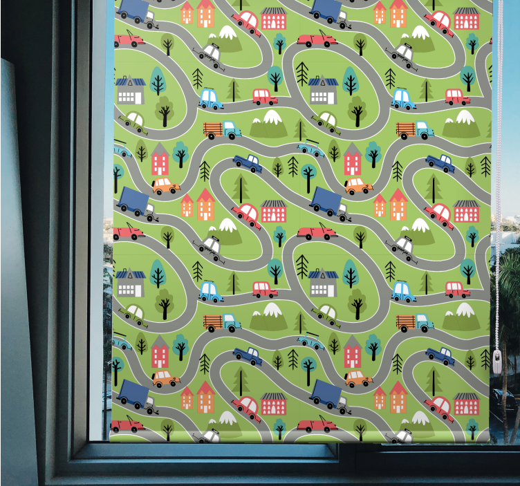 Roleta dla dzieci kolorowe drogi pojazdów - TenStickers