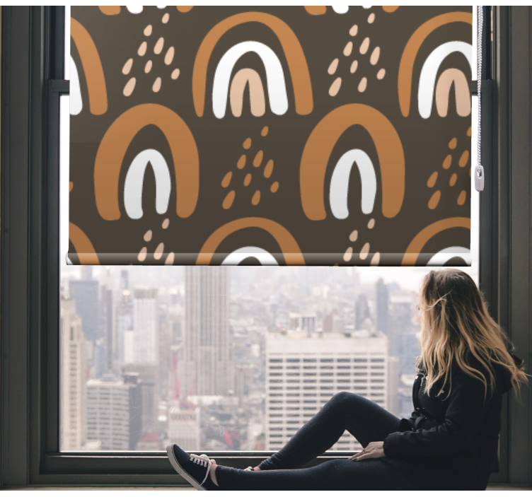 Roleta dla dzieci malowane ziemiste tęcze - TenStickers