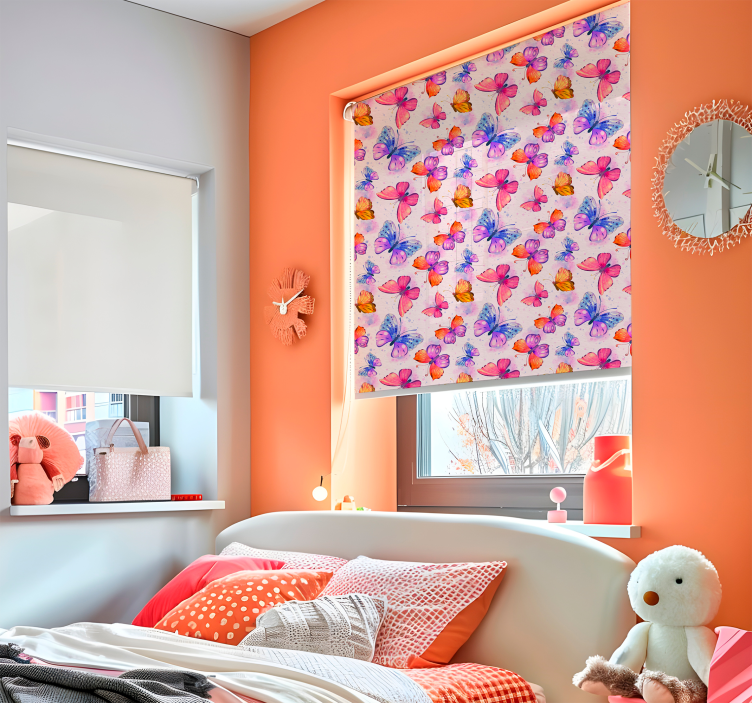 Roleta w motyle kolorowa akwarela - TenStickers