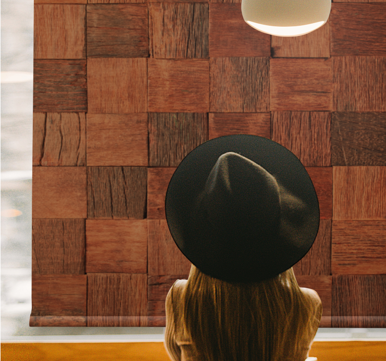 Roleta w tekstury i wzory panele drewniane kwadratowe - TenStickers