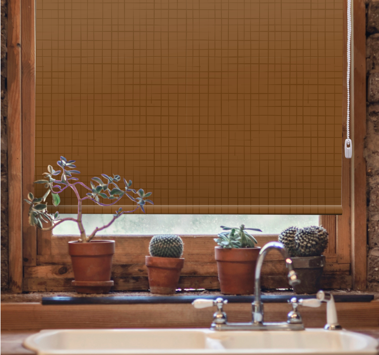 Roleta w tekstury i wzory powierzchnia brązowych kwadratów - TenStickers