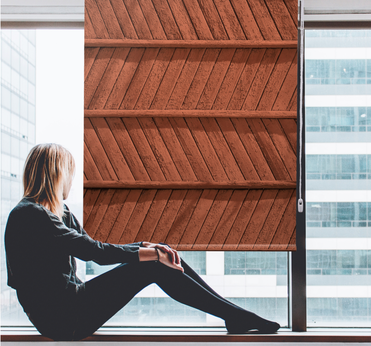 Roleta w tekstury i wzory w jodełkę drewnianą - TenStickers