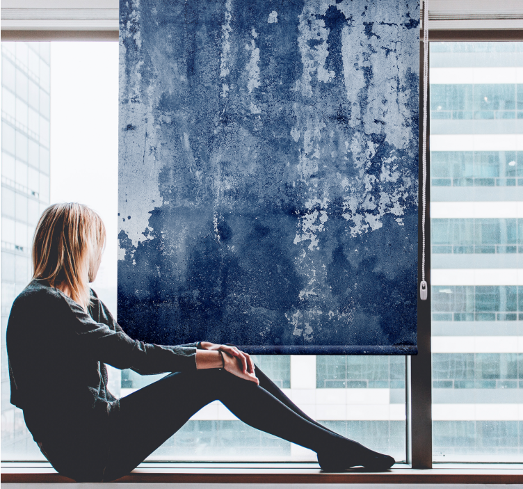 Roleta w tekstury i wzory zniszczona niebieska powierzchnia - TenStickers