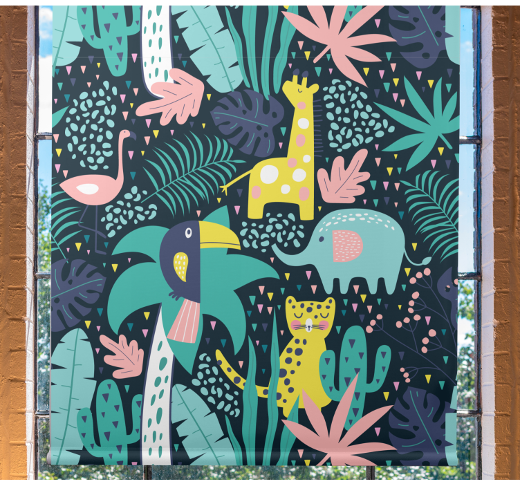 Roleta dla dzieci zwierzęta tropikalne nordyckie - TenStickers