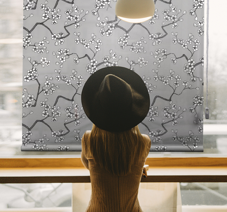 Roleta z drzewami Czarne gałęzie - TenStickers