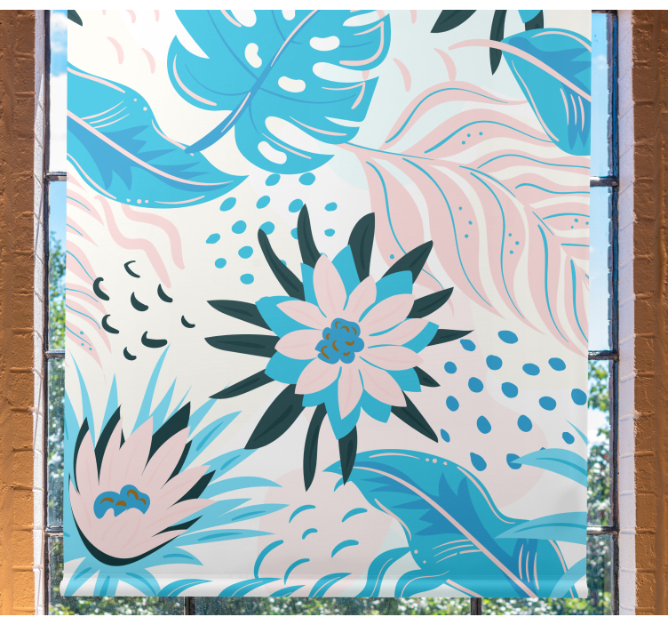 Roleta z kwiatami i roślinami projekt wzoru botanicznego - TenStickers