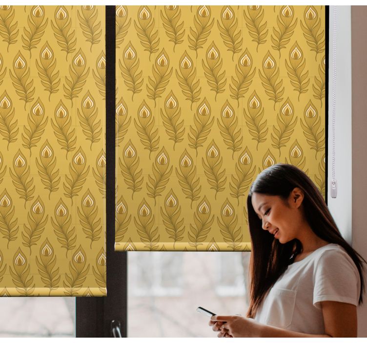 Roleta z kwiatami i roślinami wdzięczny motyw liści - TenStickers