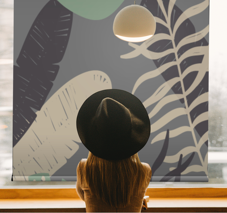 Roleta z kwiatami i roślinami wzór tropikalnej zieleni - TenStickers