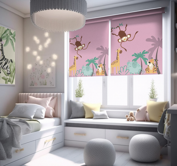 Roleta w zwierzęta Dżungla dziecięca „boho” - TenStickers