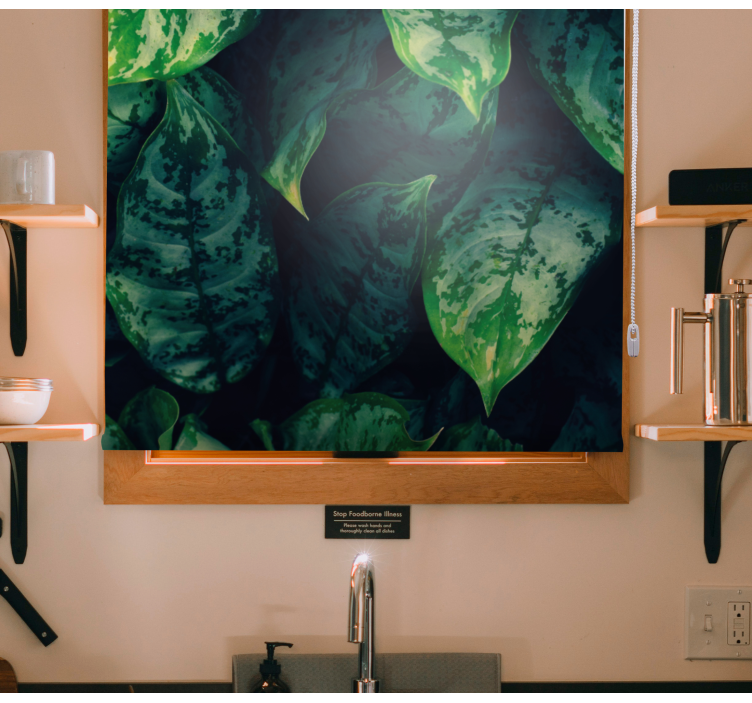 rolety w kwiaty Liście maranty - TenStickers