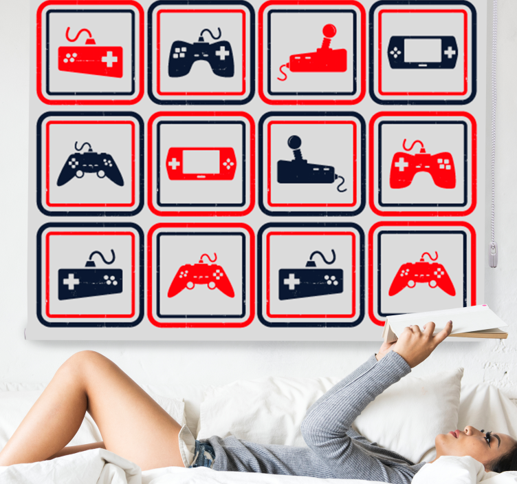 Roleta gamer retro ikony kontrolerów do gry - TenStickers