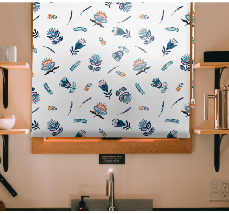 nowoczesne rolety Inny wzór kwiatowy - TenStickers