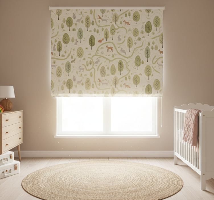 Skandynawska roleta artystyczne abstrakcyjne drzewa - TenStickers