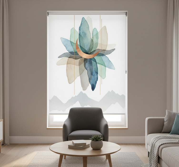 Skandynawska roleta kolorowa abstrakcja górska - TenStickers