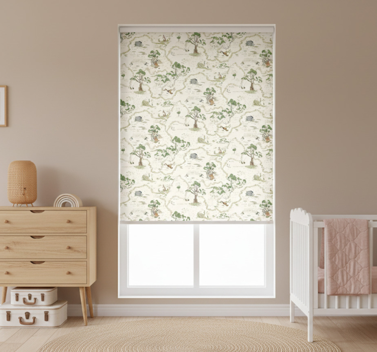 Skandynawska roleta leśne drzewa w stylu abstrakcyjnym - TenStickers