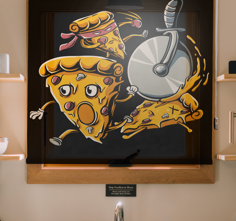 Zabawna roleta animowane kawałki pizzy - TenStickers