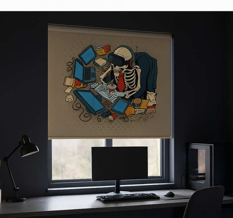 Roleta gamer szkielet retro-gracz - TenStickers