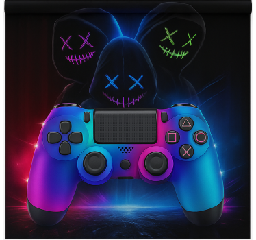 Roleta gamer neonowi tajemniczy gracze - TenStickers