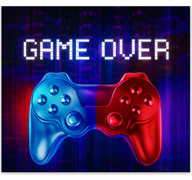 Roleta gamer gra kaskadowa neonów zakończona - TenStickers