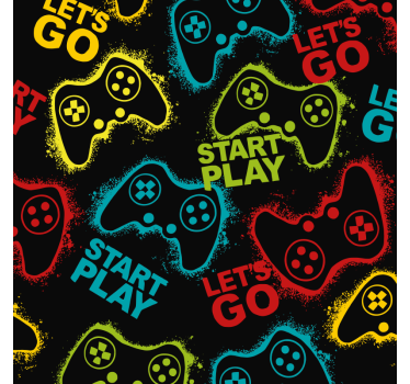 Roleta gamer rozpocznij grę za pomocą kontrolerów - TenStickers