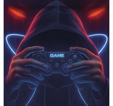 Roleta gamer gracz w kapturze neonowym - TenStickers