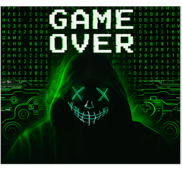 Roleta gamer zamaskowana zhakowana game over - TenStickers