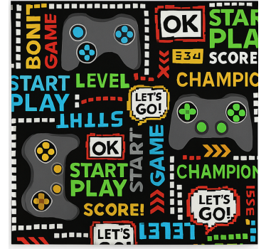 Roleta gamer dla graczy kolorowe napisy i kontrolery gry - TenStickers