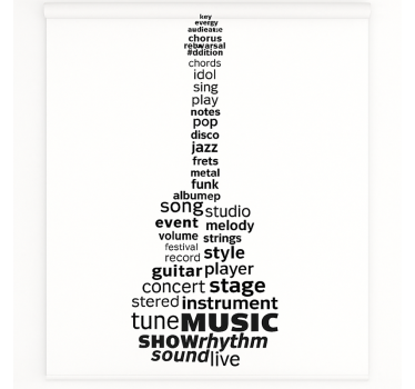 Roleta dla nastolatka muzyka gitara słowa - TenStickers