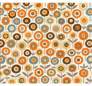 Skandynawska roleta kolorowe vintage kwiaty - TenStickers