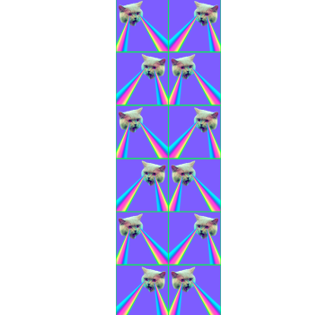 Roleta dla nastolatka z kotem laserowym w stylu vaporwave - TenStickers