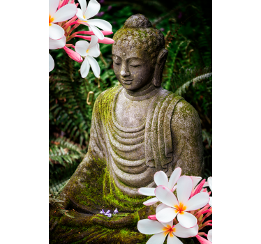 Roleta Kwiatowy zielony budda zen - TenStickers