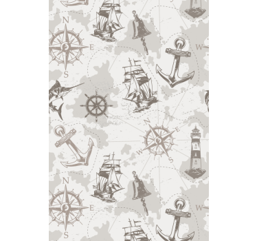 Roleta vintage motywy eksploracji morskiej - TenStickers