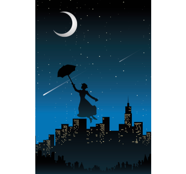 rolety na okno seriale  i filmy Mary poppins leci - TenStickers
