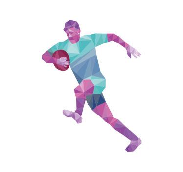 Roleta sport geometryczny gracz rugby - TenStickers
