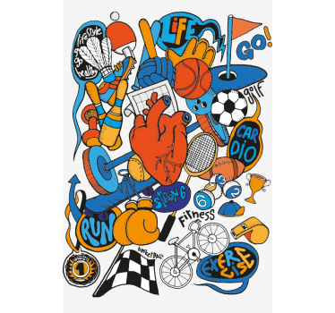 rolety na okno z motywem sportowym Sporty kolażowe - TenStickers