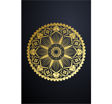 Roleta zen Złoty efekt granatowej mandali - TenStickers