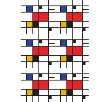 Roleta na okna z rysunkami Sztuka geometryczna mondrian - TenStickers