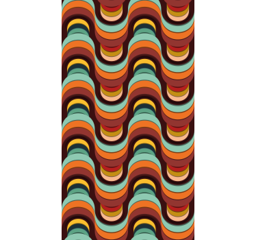 Roleta vintage wzór fali retro - TenStickers
