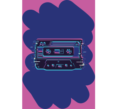 Zwariowana roleta ilustracja kasety retro - TenStickers