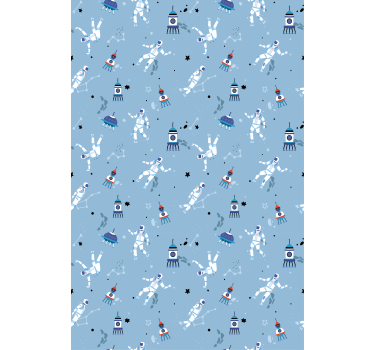 Zwariowana roleta astronauci i rakiety - TenStickers