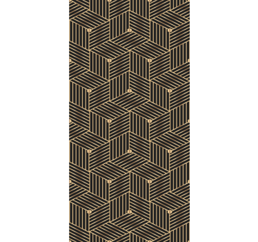 Elegancka roleta Złoty geometryczny wzór deco - TenStickers