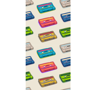 Zwariowana roleta kolorowe kasety magnetofonowe - TenStickers