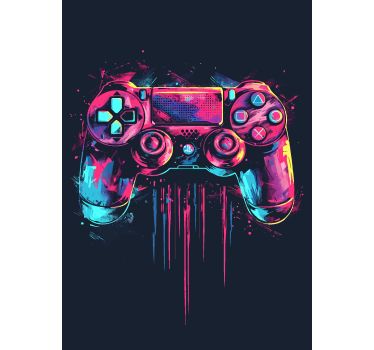 Roleta gamer kontroler niebieski i różowy - TenStickers