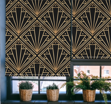 Roleta do jadalni elegancka Złote kształty w stylu art deco - TenStickers
